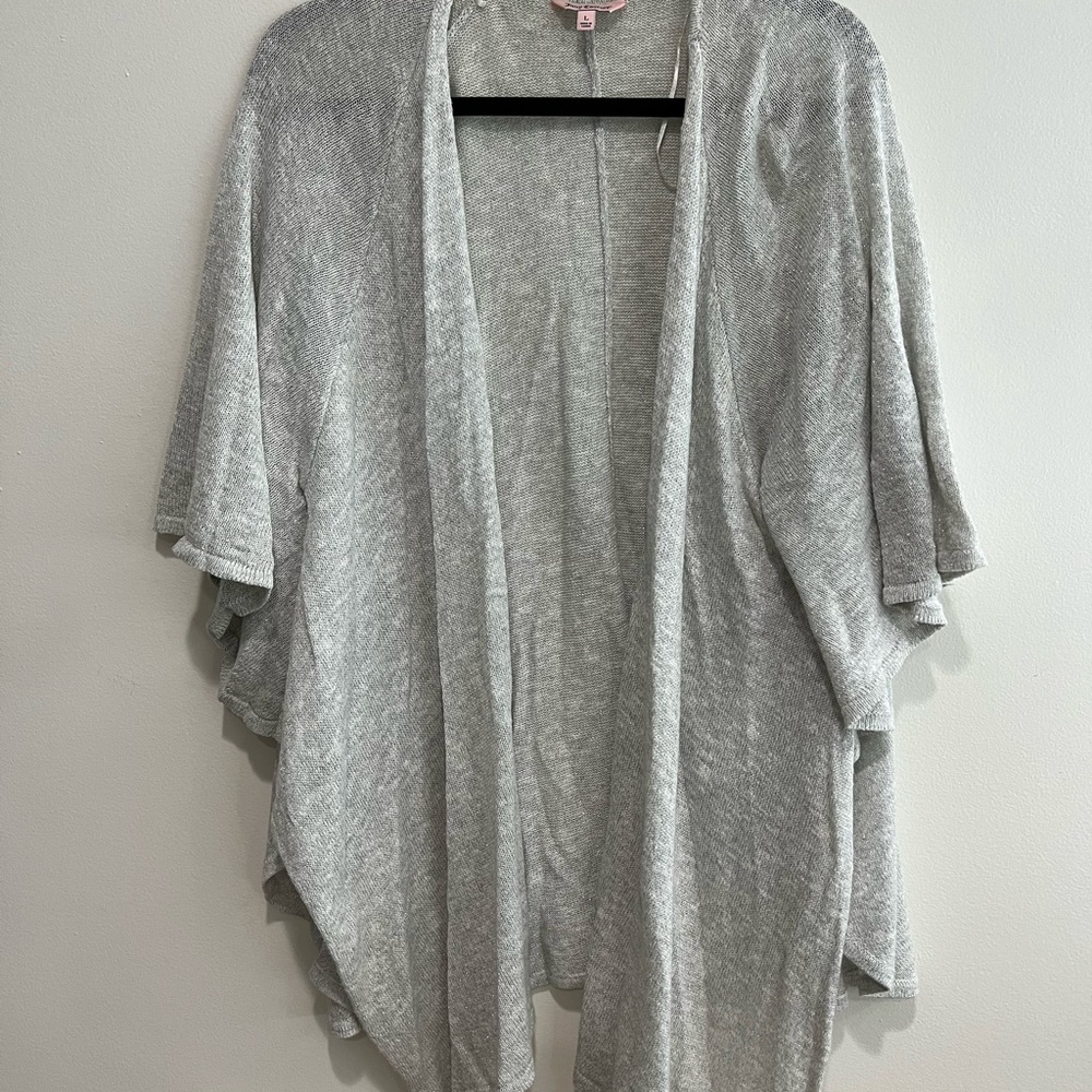 Juicy Couture Silver/Gray Sparkle Women's Open Front Sweater
